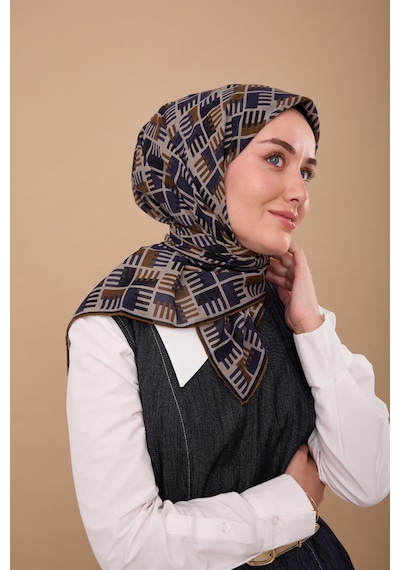 Silk Home Yaz Esintisi Eşarp 150001-12 Lacivert, Zeytin Kahve, Gri