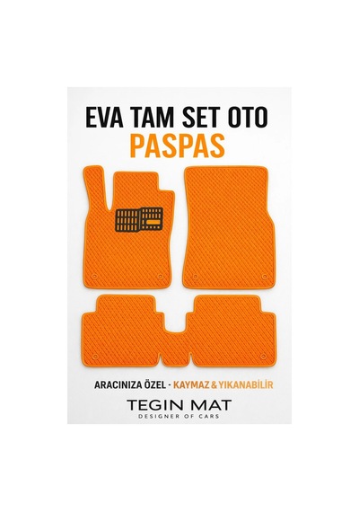 Ford Kuga 2013 2019 Uyumlu Eva Oto Paspas Turuncu Metal Topukluklu Tam Set
