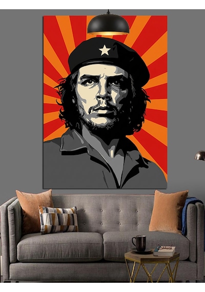 Che Guevara Lider Portresi Dekoratif Kanvas - Mdf Ahşap Tablo