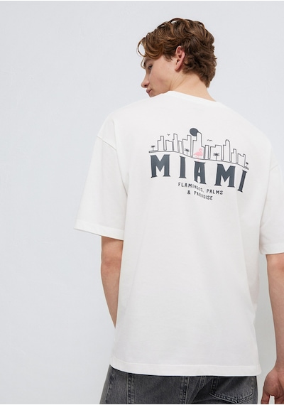 Mavi - Miami Baskılı Ekru Tişört 0613296-70057 Ekru