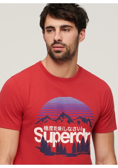 Superdry Bisiklet Yaka Baskılı Kırmızı Erkek T-shirt M1011982a9qz Great Outdoors Graphıc
