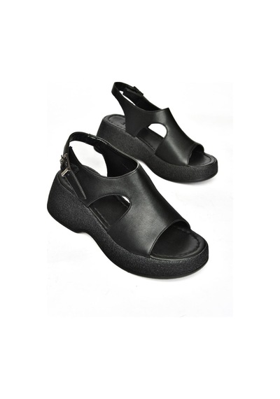 Fox Shoes S996945009 Siyah Yüksek Tabanlı Kadın Sandalet Siyah