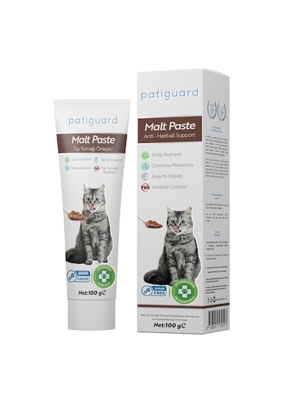 Patiguard Malt Paste Tüm Kediler İçin Tüy Yumağı Önleyici Antihairball 100 G