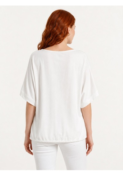 Neden Tekstil Kadın Baskılı Relaxed T-shirt - Beyaz
