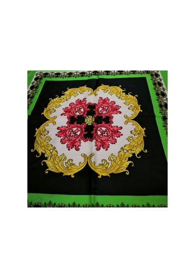 Tikitonki Geometrik Desenli Çok Parçalı Kare Kesim Eşarp - 90x90 Çok Renkli Çok Renkli