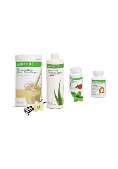 Herbalife Tam Set Vanilya 550 Gr+aloe Vera 473 Ml+thermo Complete 90 Tablet+klasik Çay 50 Gr