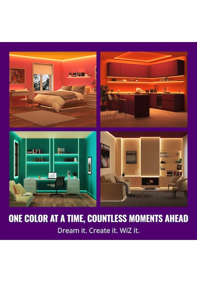 Wiz Rgb 15 Metre Akıllı Led Şerit 16 Milyon Renk, Wi-fi Kontrollü - Google Home, Alexa And Homekit Renkli