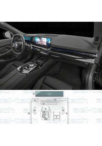 Bmw 5 Seri Uyumlu Navigasyon Dijital Gösterge Nano Ve Piano Black 9h Tpu Koruyucu 10 Lu Set
