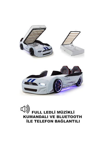 Bazalı Arabalı Yatak Kapıları Açılan Mustang Full Ledli Kumandalı Ve Müzikli Bazalı Arabalı Yatak Kapıları Açılan Mustang Full Ledli Kumandalı Ve Müzikli
