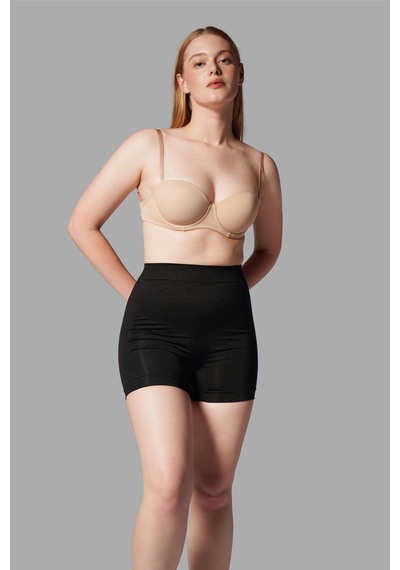 Fit Women Push Up Seamless Dikişsiz Popo Kısa Paçalı Korse 2064 Siyah