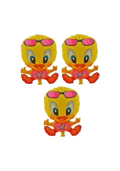 Tweety 3 Adet Büyük Boy 42cmx52cm Folyo Balon (Helyum) No:6