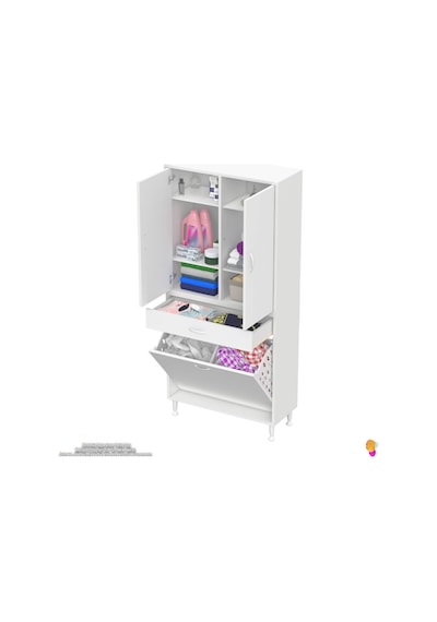 Modilayn Yeni Afra 75x173x32,5 Cm' Lik 1 Çekmece, 2 Göz Sepet, 2 Kapak, 6 Raf Dar Alan Banyo Dolabı Beyaz Modilayn Yeni Afra 75x173x32,5 Cm' Lik 1 Çekmece, 2 Göz Sepet, 2 Kapak, 6 Raf Dar Alan Banyo Dolabı Beyaz