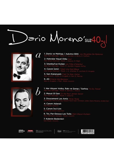 Dario Moreno'suz 40 Yıl Lp Plak