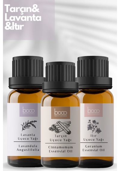 Boco Born In Cosmetics Itır + Lavanta + Tarçın Saf Aromaterapi Uçucu Yağı 3 x 10 ML