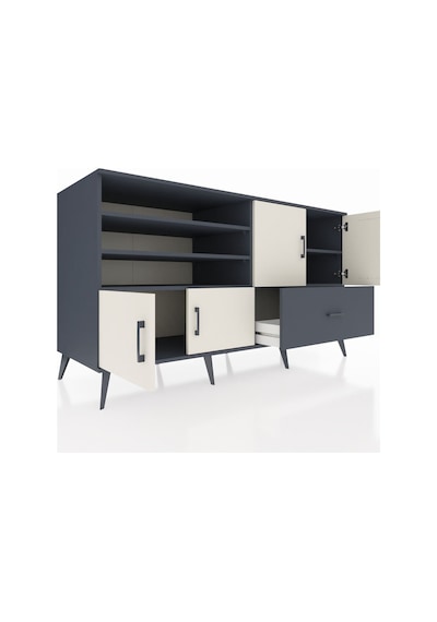 Kronos Konsol 5 Raflı Tek Çekmeceli 4 Kapaklı 176x59x99 Antrasit- Antrasit-aytaşı/antrasit Kronos Konsol 5 Raflı Tek Çekmeceli 4 Kapaklı 176x59x99 Antrasit- Antrasit-aytaşı/antrasit
