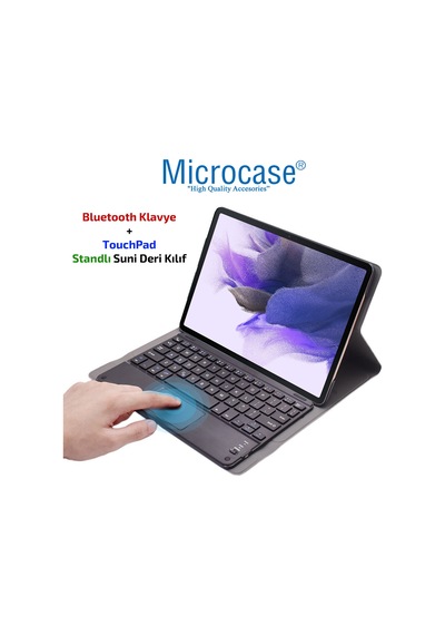 Samsung Uyumlu Tab S7 FE T733 12.4 Bluetooth Touchpad Klavye Kılıf BKK2