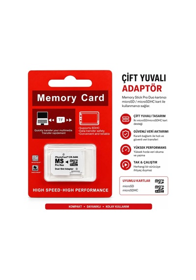 Micro Sd Memory Stick Pro Duo Çevirici Dönüştürücü Hafıza Kartı Adaptörü