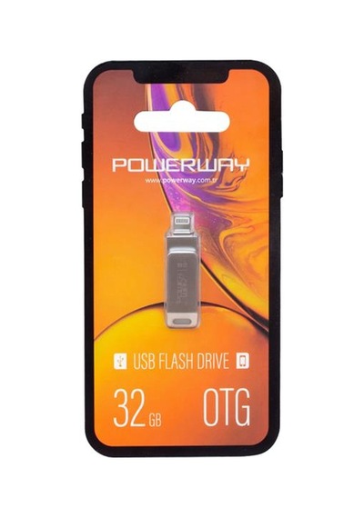 Powerway 32 Gb iPhone Uyumlu Usb 2.0 Otg Metal Flash Bellek -