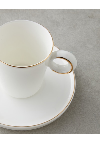 English Home Eclipsed Porselen 4 Parça 2 Kişilik Kahve Fincan Takımı 85 Ml Beyaz-gold Beyaz-gold