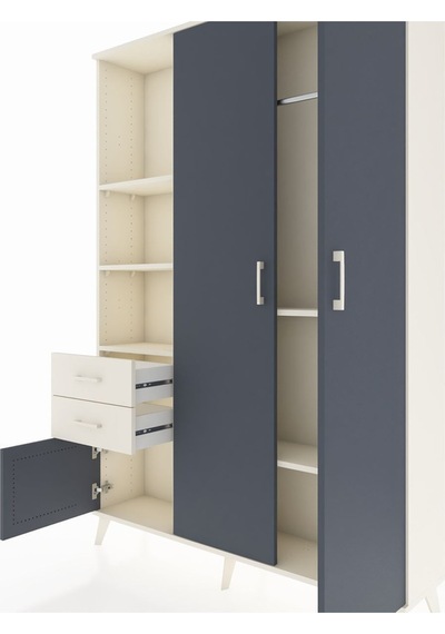 Arges Dolap 5 Raflı 2 Çekmeceli Tek Askılı 132x30x195 Aytaşı-antrasit/aytaşı Antrasıt/aytası Arges Dolap 5 Raflı 2 Çekmeceli Tek Askılı 132x30x195 Aytaşı-antrasit/aytaşı Antrasıt/aytası