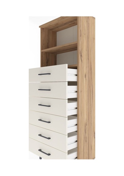 Arges Dolap 2 Raflı 6 Çekmeceli 60x30x163 Çam-aytaşı Çam