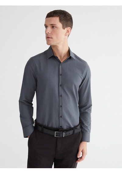 Lcw Busıness Antrasit Slim Fit Uzun Kollu Poplin Erkek Gömlek