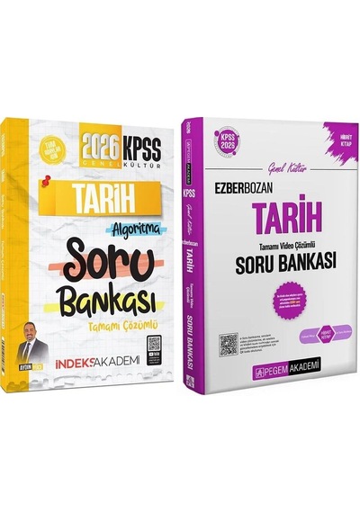 Pegem + İndeks 2026 Kpss Tarih Ezberbozan Soru Bankası 2 Li Set - Aydın Yüce Pegem + İndeks Akademi Yayınları