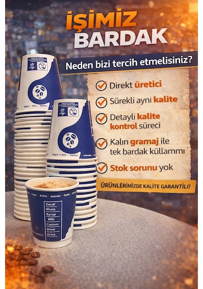 Yeni Ürün Üreticiden Kalın Gramaj 7 Oz 500 Adet Karton Bardak Akmaz Kokusuz Tek Kullanımlık 1.kalite 170gr