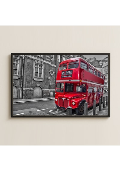 Londra Kırmızı İkonik Otobüs Uv Baskı Pvc Tablo