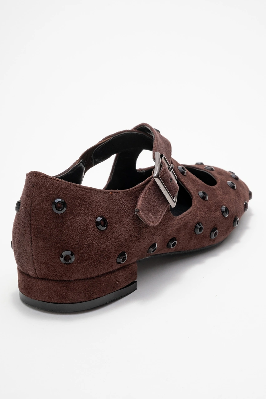 Luvishoes Luvi Shoes Addıson Kahverengi Süet Taşlı Çapraz Bantlı Kadın Babet Ayakkabı Kahverengi Luvishoes Luvi Shoes Addıson Kahverengi Süet Taşlı Çapraz Bantlı Kadın Babet Ayakkabı Kahverengi
