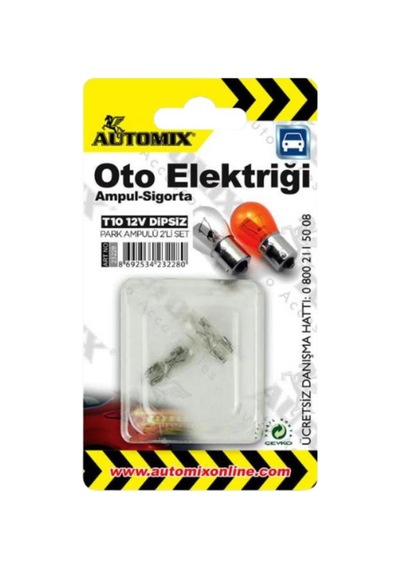 Automix T10 12v 5w Dipsiz Ampul Seti 2 Ad