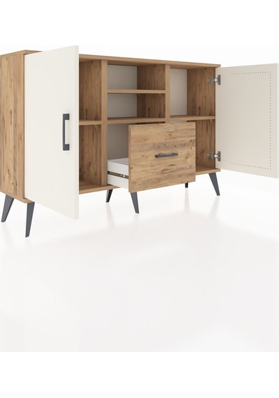 Arges Konsol 4 Raflı Tek Çekmeceli 2 Kapaklı 132x30x83 Çam-aytaşı/çam Aytaşı/çam Arges Konsol 4 Raflı Tek Çekmeceli 2 Kapaklı 132x30x83 Çam-aytaşı/çam Aytaşı/çam