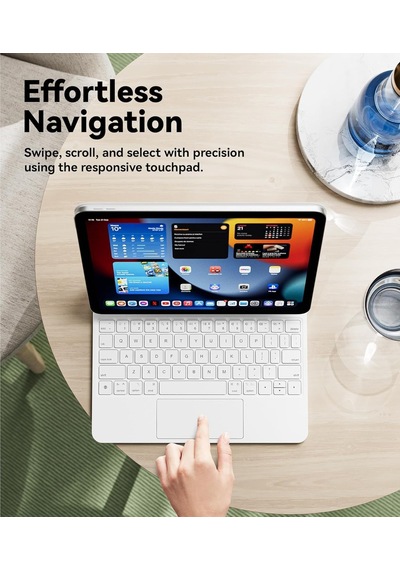 Apple iPad Uyumlu  A16 2025/Apple iPad Uyumlu  10.nesil 2022 İle Uyumlu Magic Uyumlu Touchpad Işıklı Klavyeli Kılıf