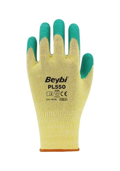 Beybi Pl550 Polyester Örme Lateks Yeşil Iş Eldiveni