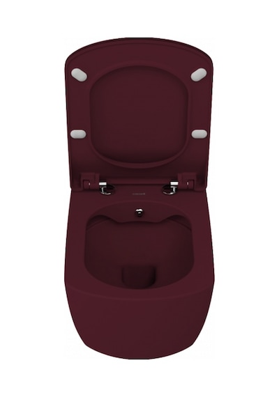 Creavit Elegant Rim-off Duroplast Yavaş Kapanan Klozet Kapaklı Mat Berry Set