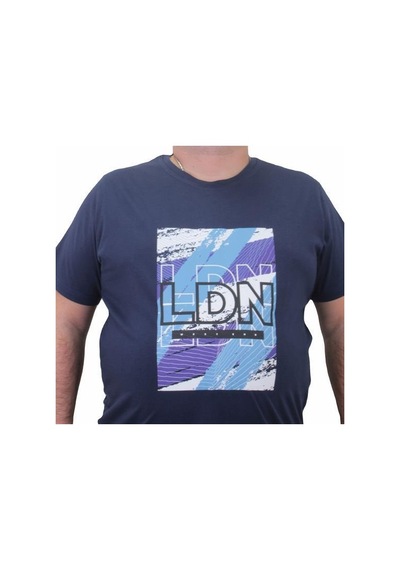 Starbattal Erkek Büyük Beden Sıfır Yaka Tişört Ldn 23183 Indigo İndigo
