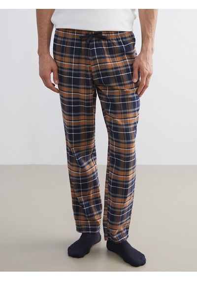LC Waikiki Lc Waıkıkı Sarı Standart Kalıp Ekose Erkek Pijama Alt