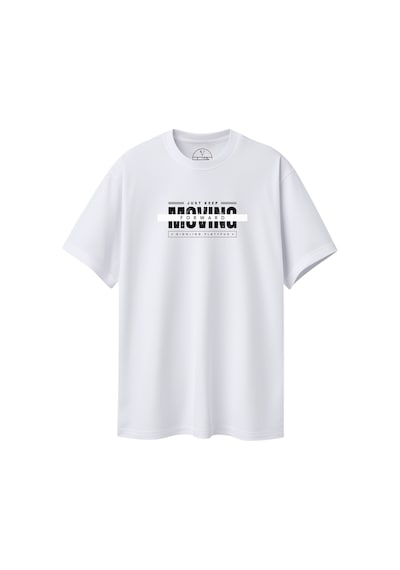 Velvoria Unisex Oversize Relaxed Moving Baskılı Beyaz Renk T-shirt