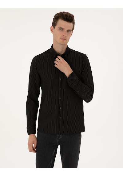 Pierre Cardin Erkek Siyah Gömlek Desenli 50311110-vr046 Siyah