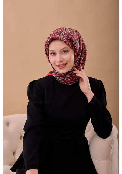 Silk Home Aura Eşarp 140006-05 Kırmızı, Acı Kahve, Vizon, Bordo