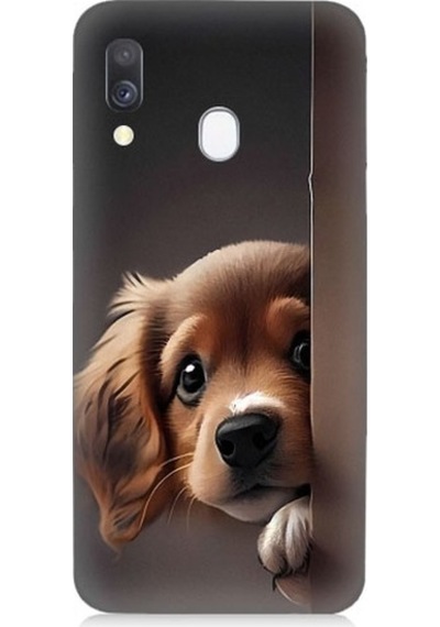 Samsung Galaxy A40 Uyumlu Yavru Sevimli Cute Köpek Desenli Silikon Kılıf