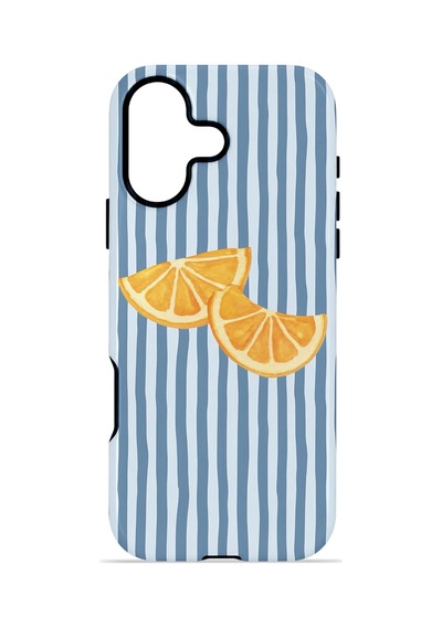 Apple iPhone Uyumlu 17 Vorian Çift Katmanlı Magsafe Kılıf Blue Orange Slices