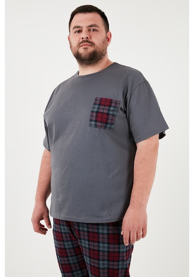 Buratti Pamuklu Regular Fit Büyük Beden Erkek Pijama Takımı 6572002B Antrasit