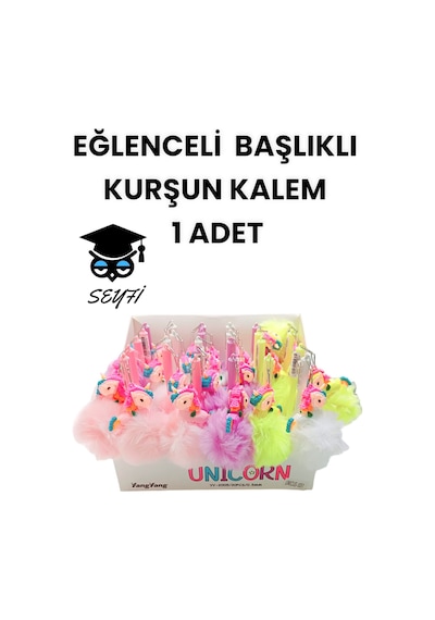 Eğlenceli Başlıklı Kurşun Kalem Ponpon Kalemler 1