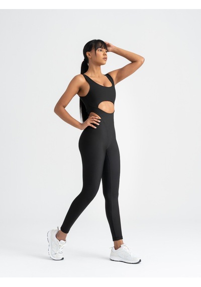 Lismina Bold Curve Spor Tayt Tulum Siyah