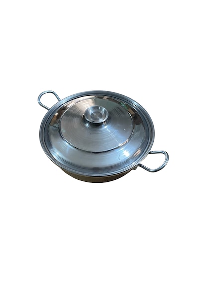 Mobilreyon Alüminyum Kızartma,pilav,karnıyarık,kamp Tavası -kapaklı Mini Tava-24cm 2-3 Kişilik Gümüş