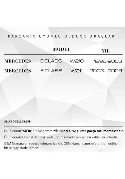 Mercedes E Class W211 2003-2009 için Güneşlik Ayna Kapağı Gri Ren