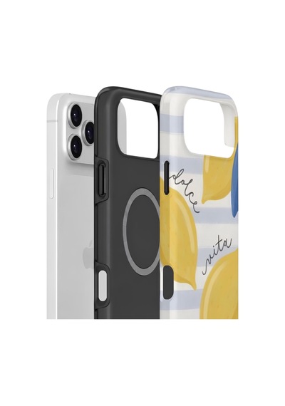 Apple iPhone Uyumlu 17 Pro Vorian Çift Katmanlı Magsafe Kılıf Dolce Vita Lemon