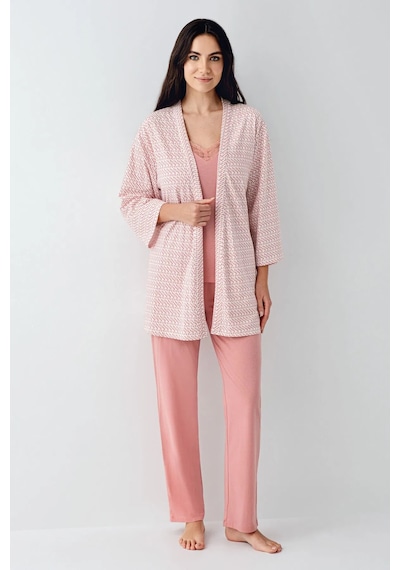 Pierre Cardin Kadın Pembe 3'lü Sabahlık Takım-m90.82 Pembe