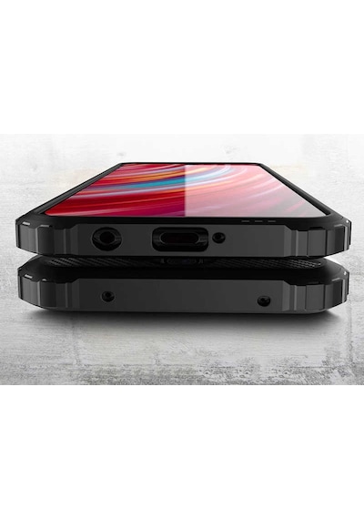 Noktaks - Xiaomi Uyumlu Xiaomi Redmi Note 8 Pro - Kılıf Çift Katman Zırh Tank Crash Military Kapak - Kırmızı